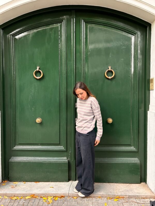 Sweater Jazmin rayado gris melange - Imagen 2