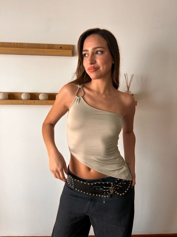 Top one shoulder Alice verde aqua - Imagen 2